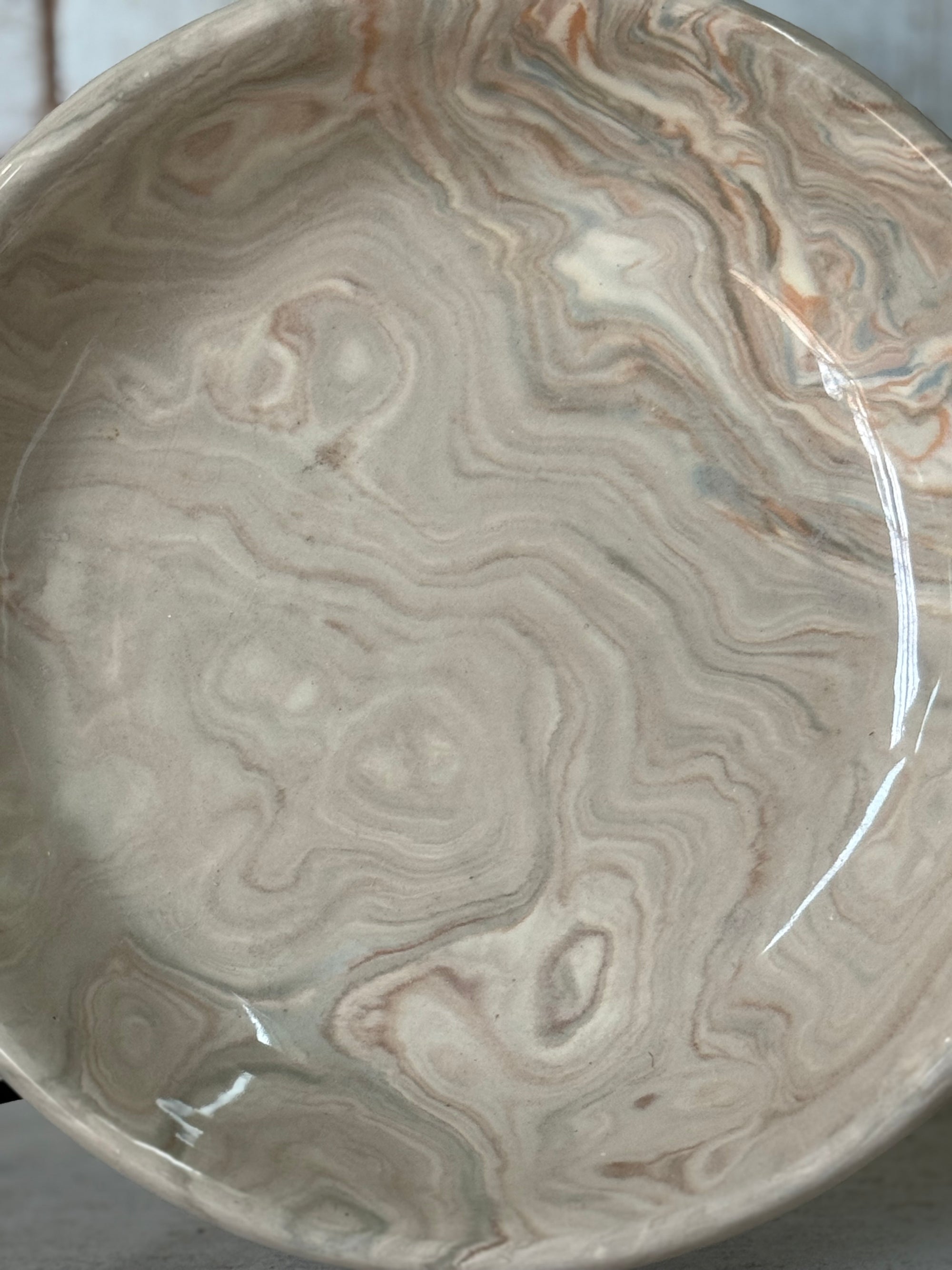 Vintage Marbelized Pichon d'Uzes Handled Bowl