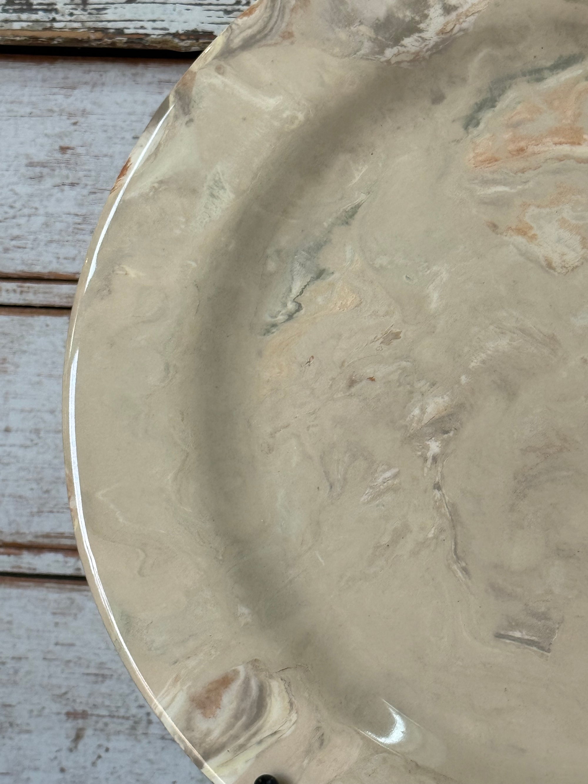 Vintage Marbelized Pichon d'Uzes Plate