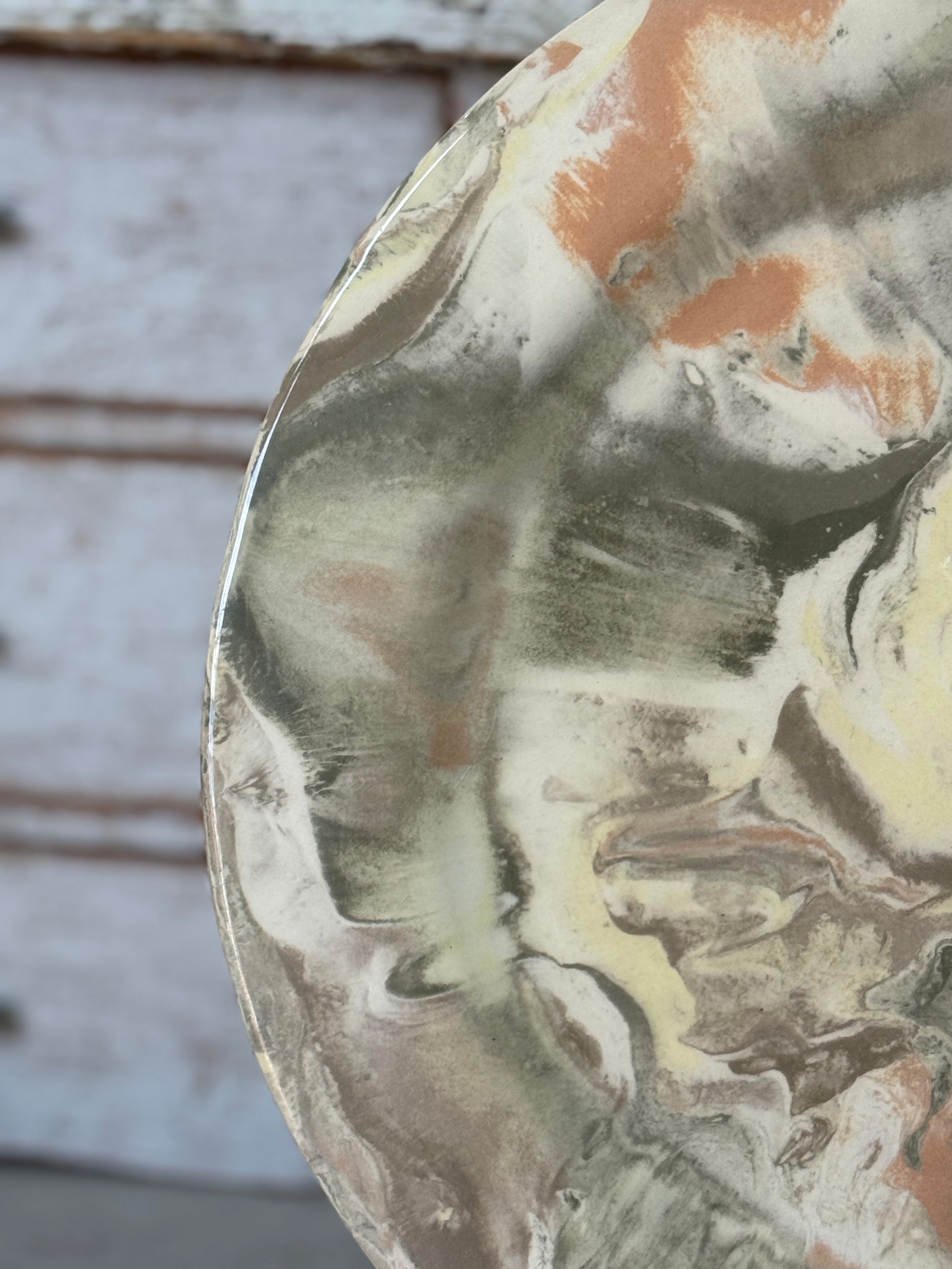 Vintage Marbelized Pichon d'Uzes Plate