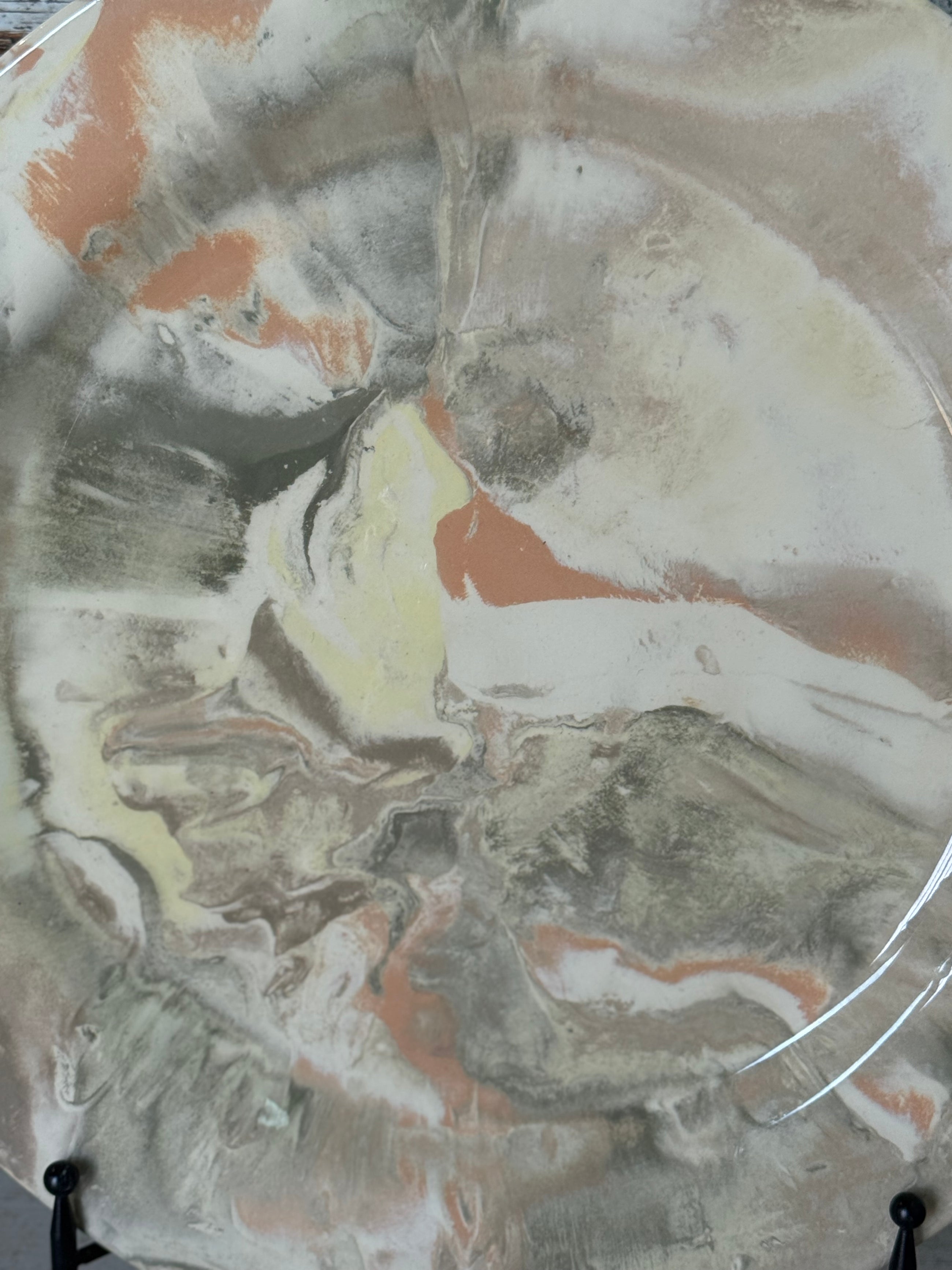 Vintage Marbelized Pichon d'Uzes Plate