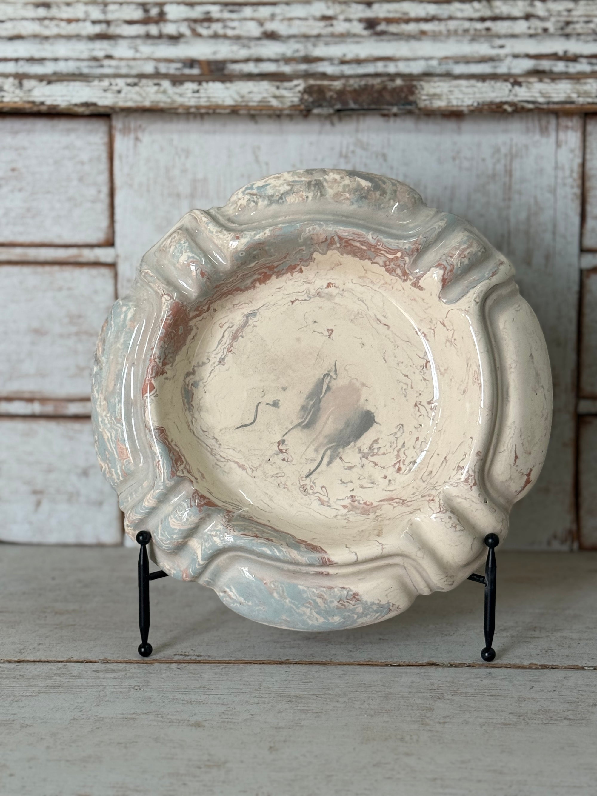 Vintage Marbelized Pichon d'Uzes Trinket Bowl