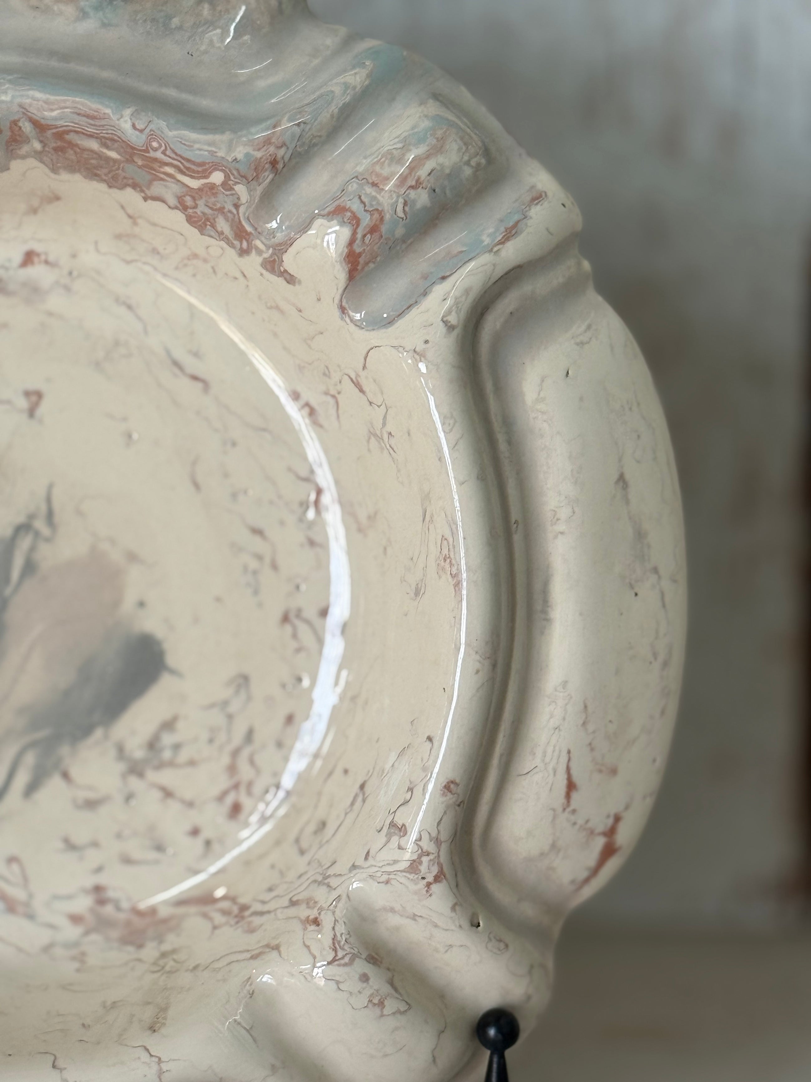 Vintage Marbelized Pichon d'Uzes Trinket Bowl