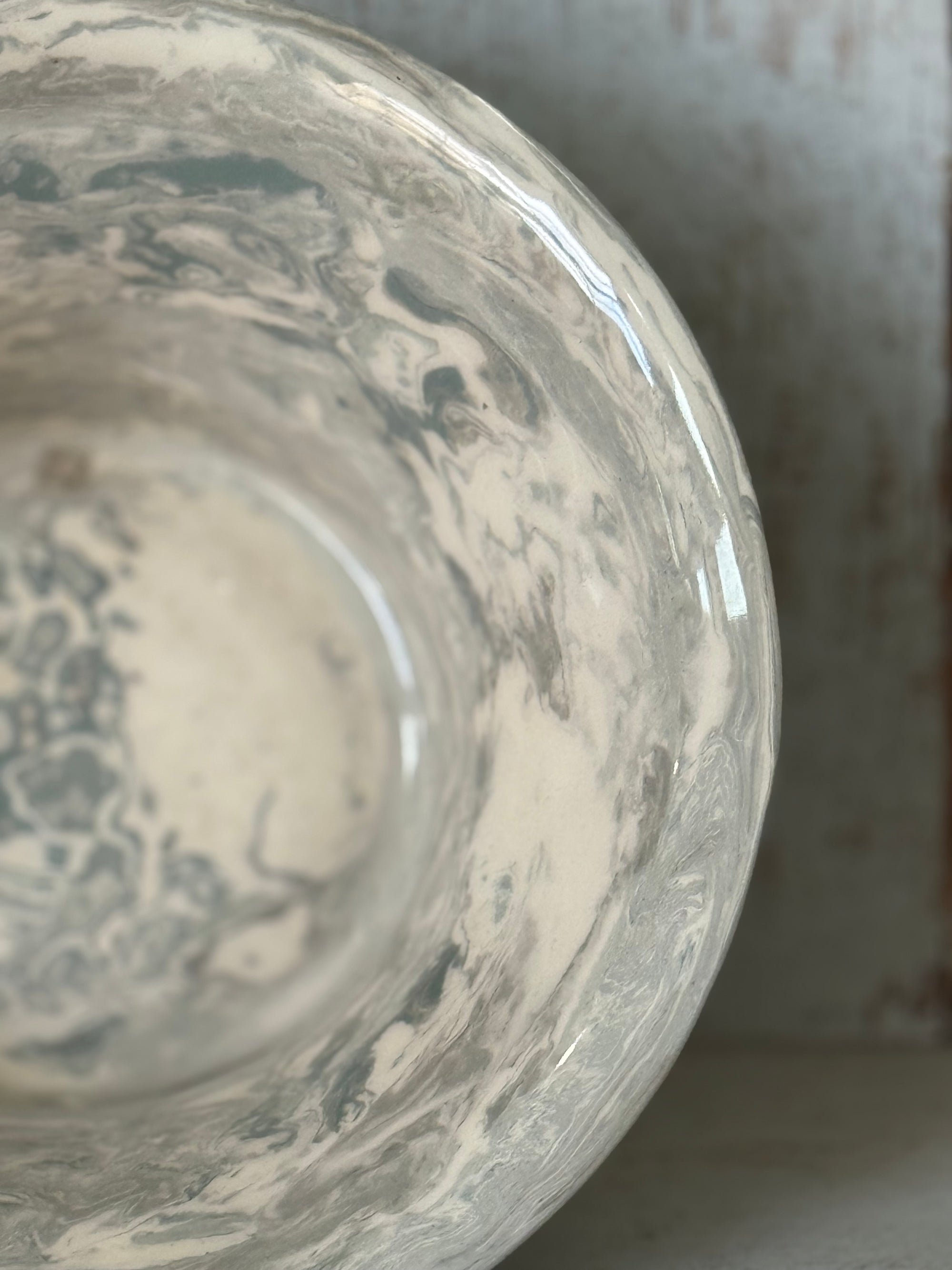 Vintage Marbelized Pichon d'Uzes Decorative Bowl