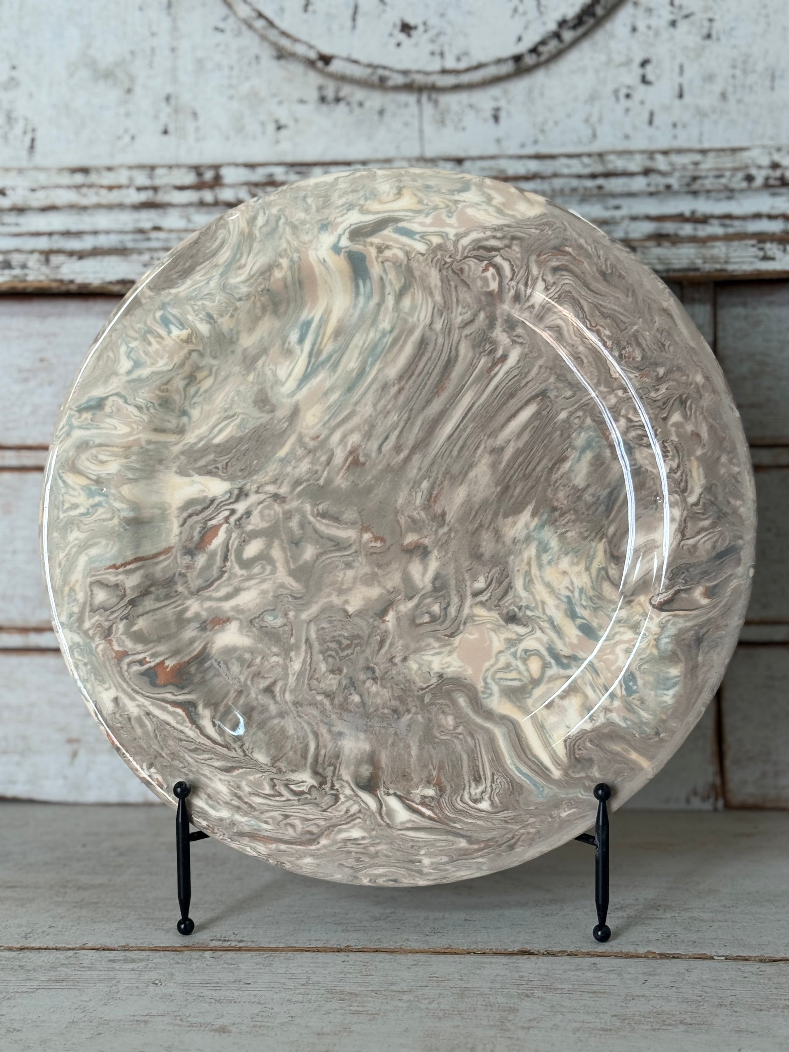 Vintage Marbelized Pichon d'Uzes Plate