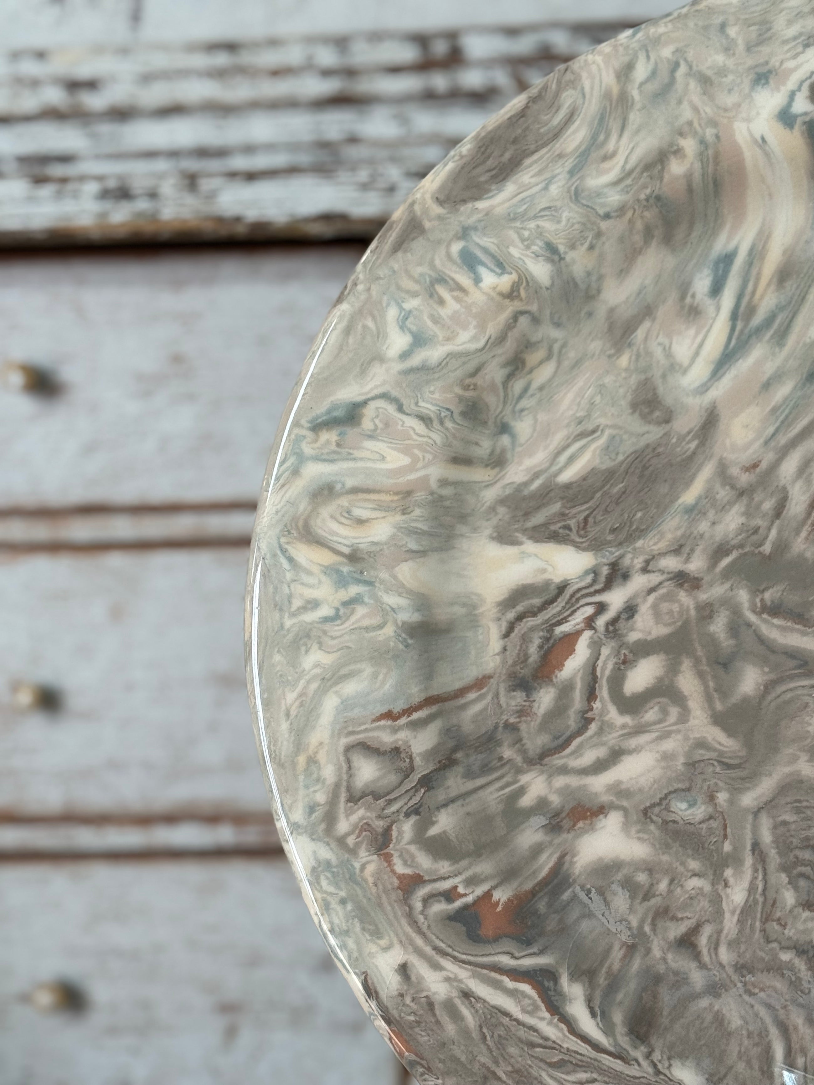 Vintage Marbelized Pichon d'Uzes Plate