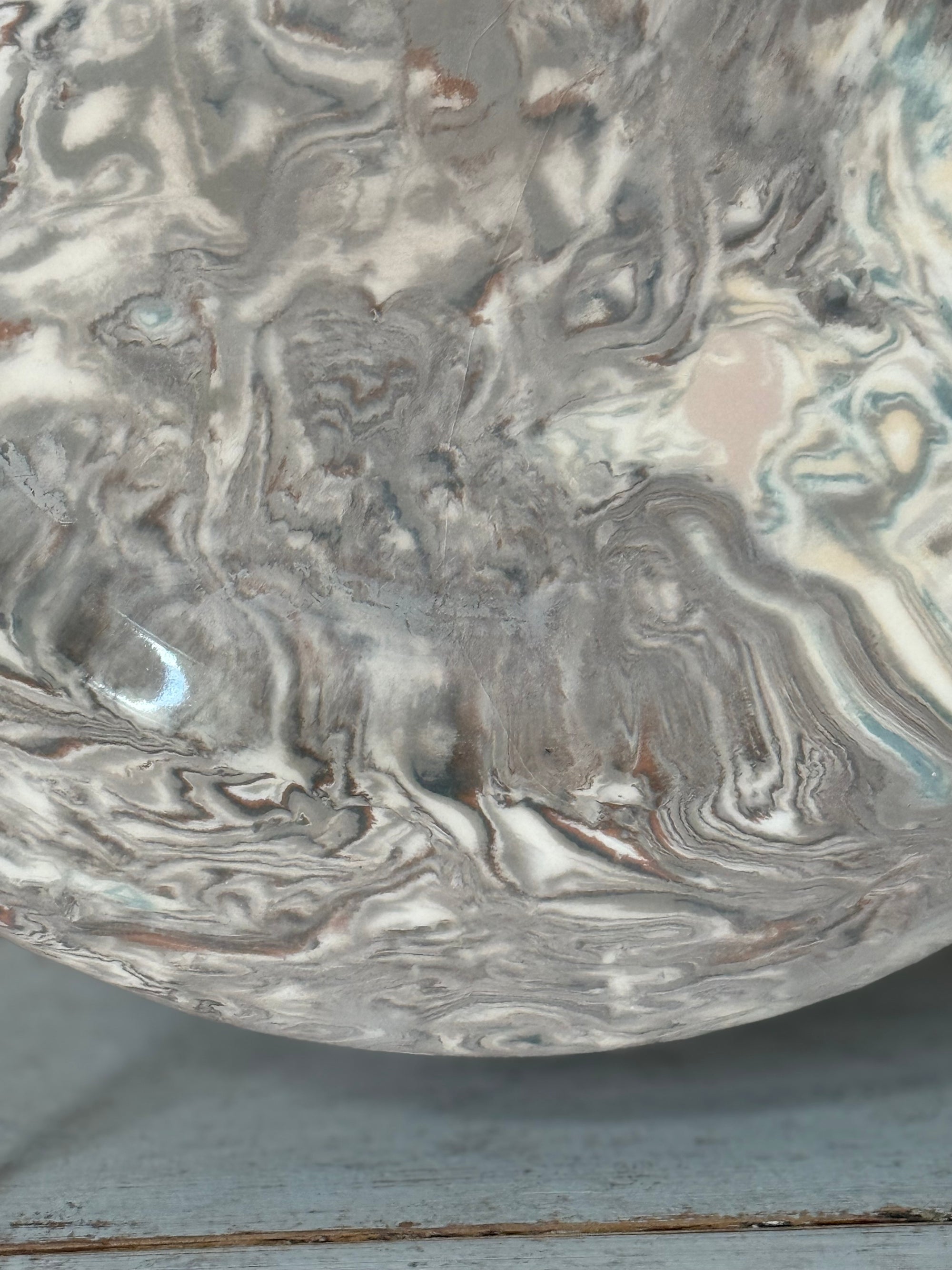 Vintage Marbelized Pichon d'Uzes Plate