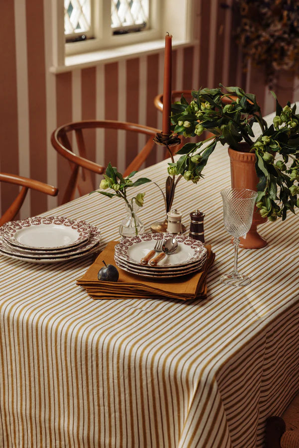 Nimes Striped Linen Tablecloth