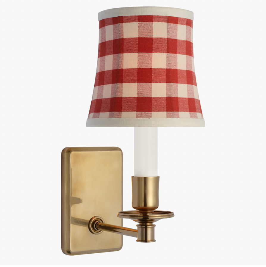 Red Elton Check Sconce