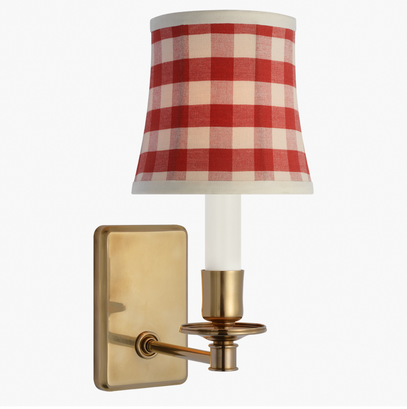 Red Elton Check Sconce