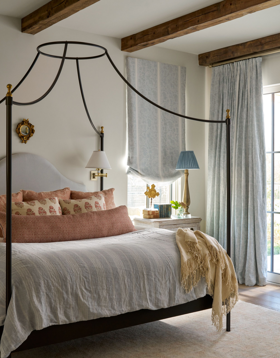 Julia Linen-Upholstered Canopy Bed