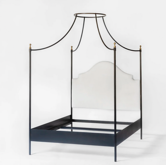 Julia Linen-Upholstered Canopy Bed