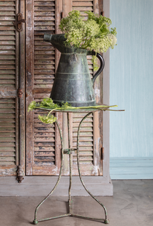 Antique French Bistro Table with Emerald Green Patina