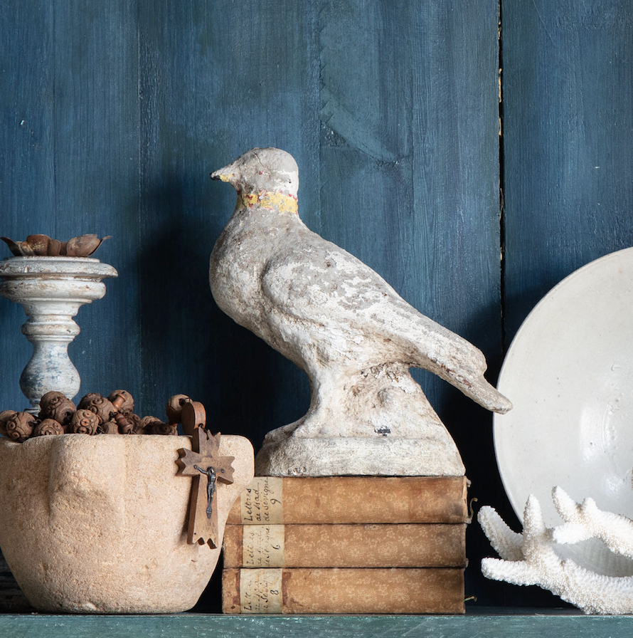 Antique Concrete Dove Sculpture from Belgium
