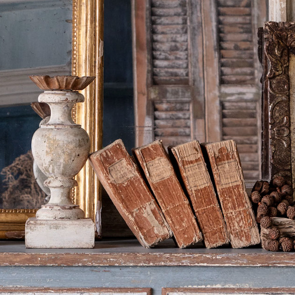 Set of 4 Antique Terracotta Books