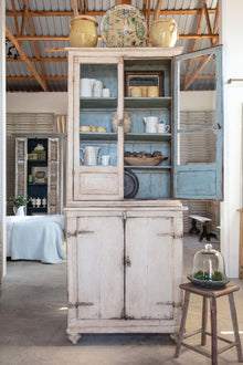 18th C Tuscan Original Glass Fronted Cabinet