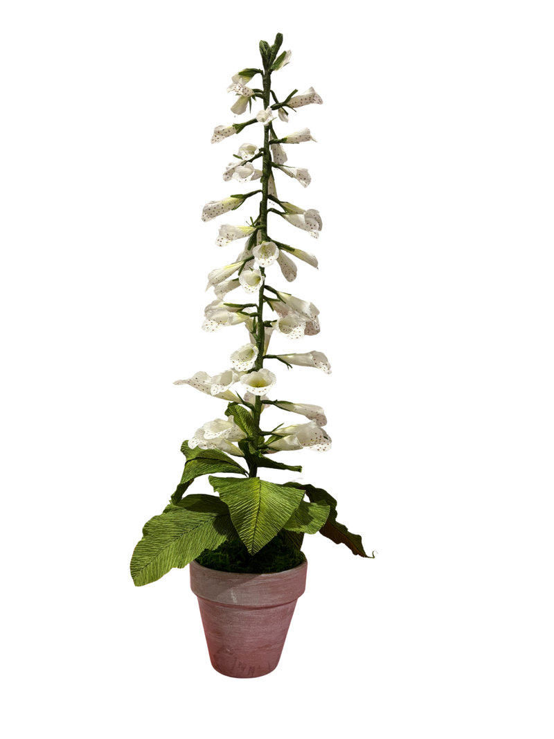 Hand-crafted Foxglove Paper Flower in Pot