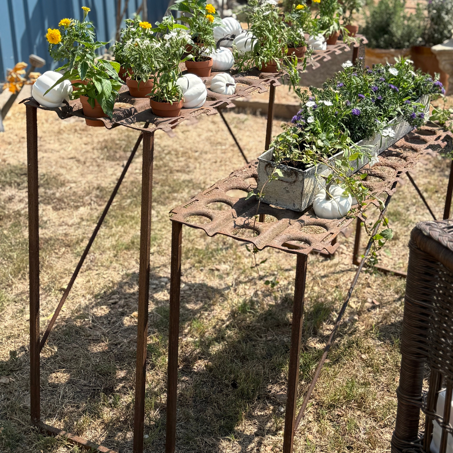 Vintage Potting Table on Custom Stand
