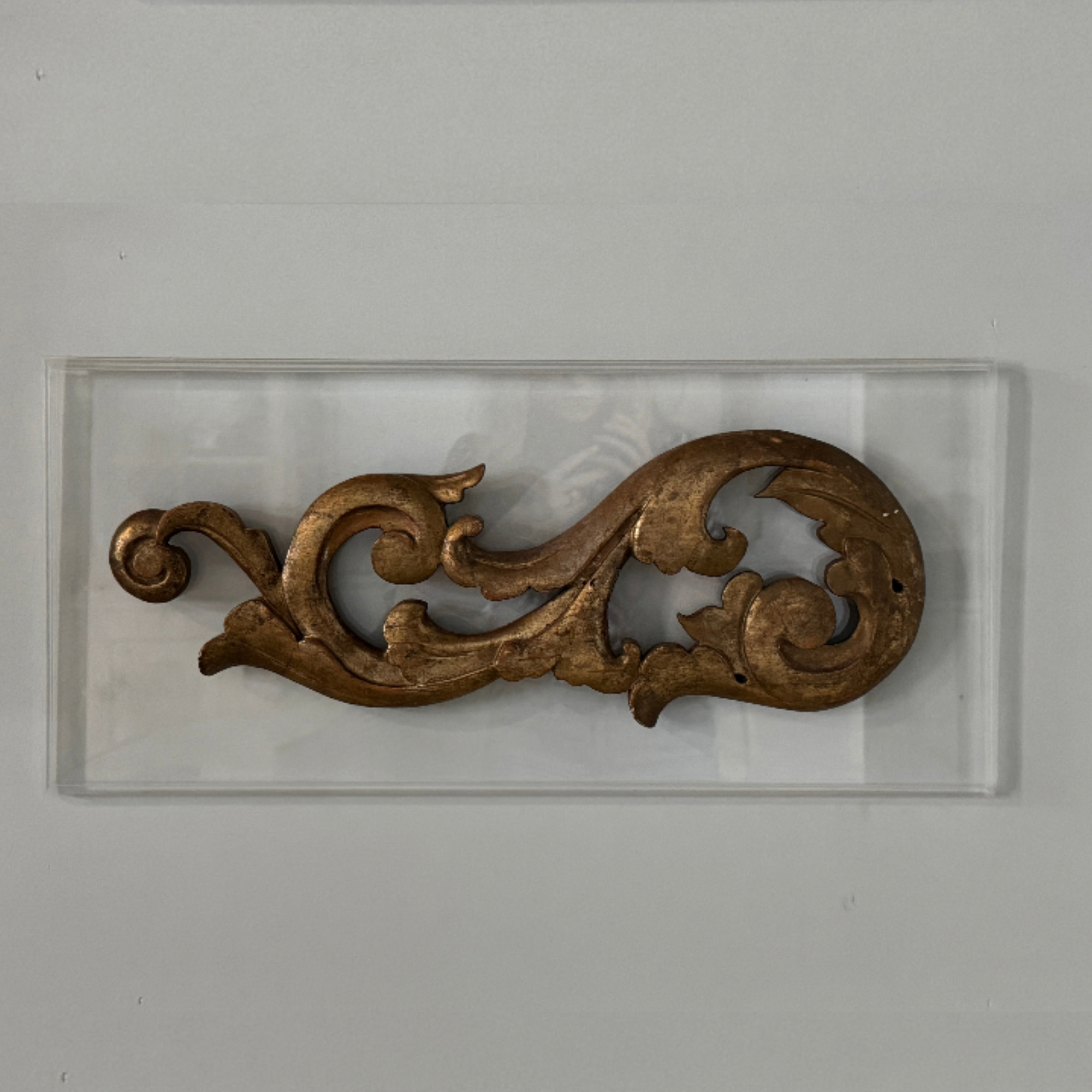 Gilt Scroll Fragment on Acrylic Plaque
