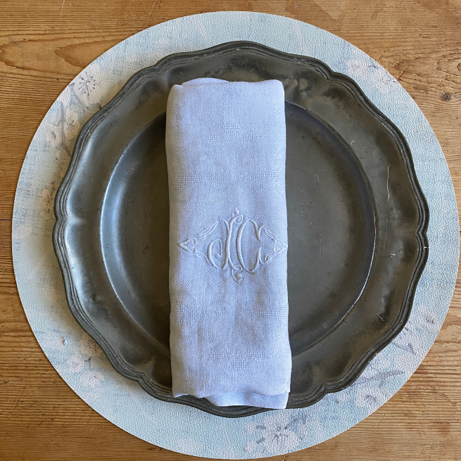 Vintage Hand-Dyed Monogrammed Napkin Set