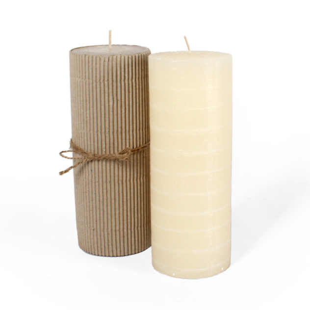 Unscented Rustic Layered Ivory Pillar