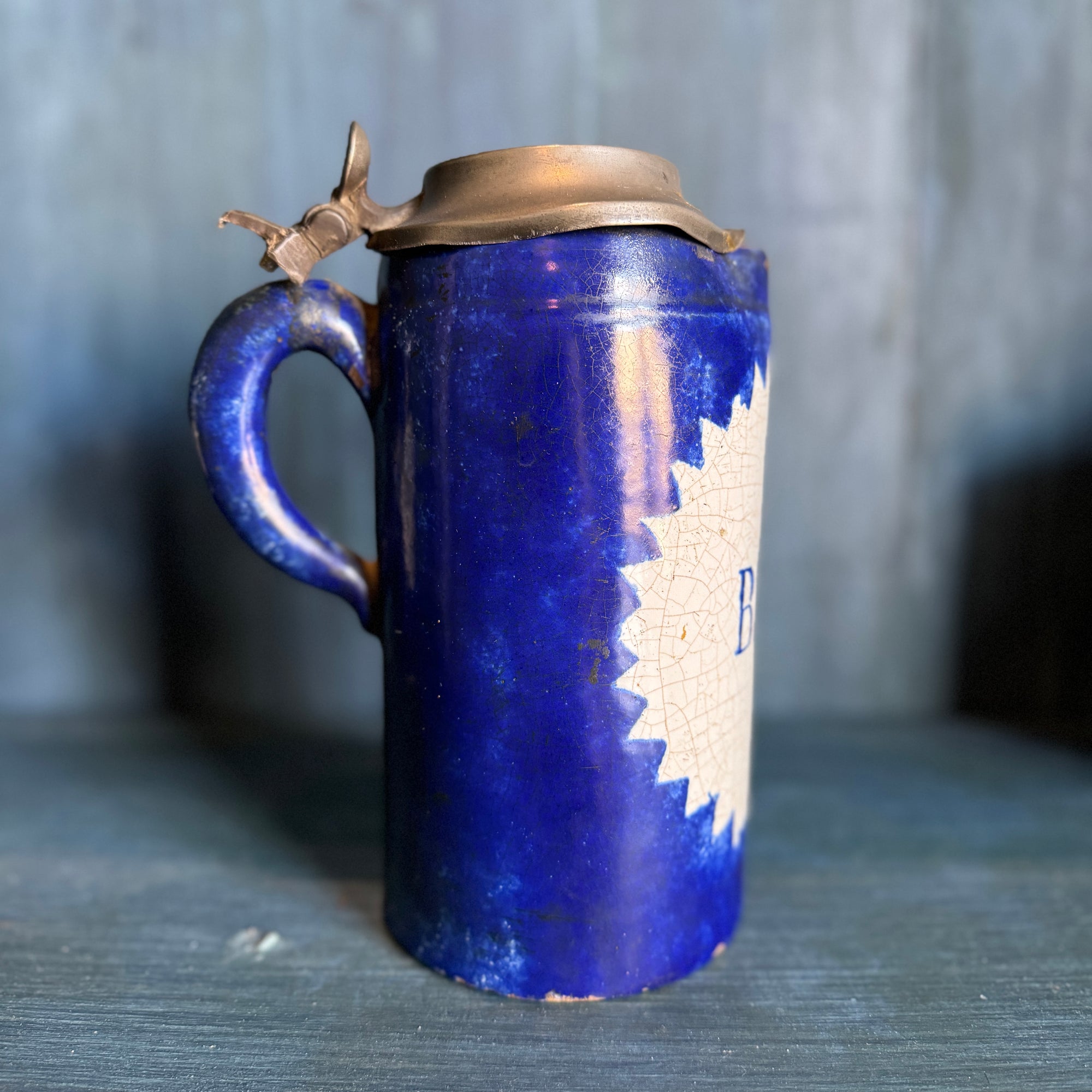 Vintage Belgian Porcelain Litre Jar