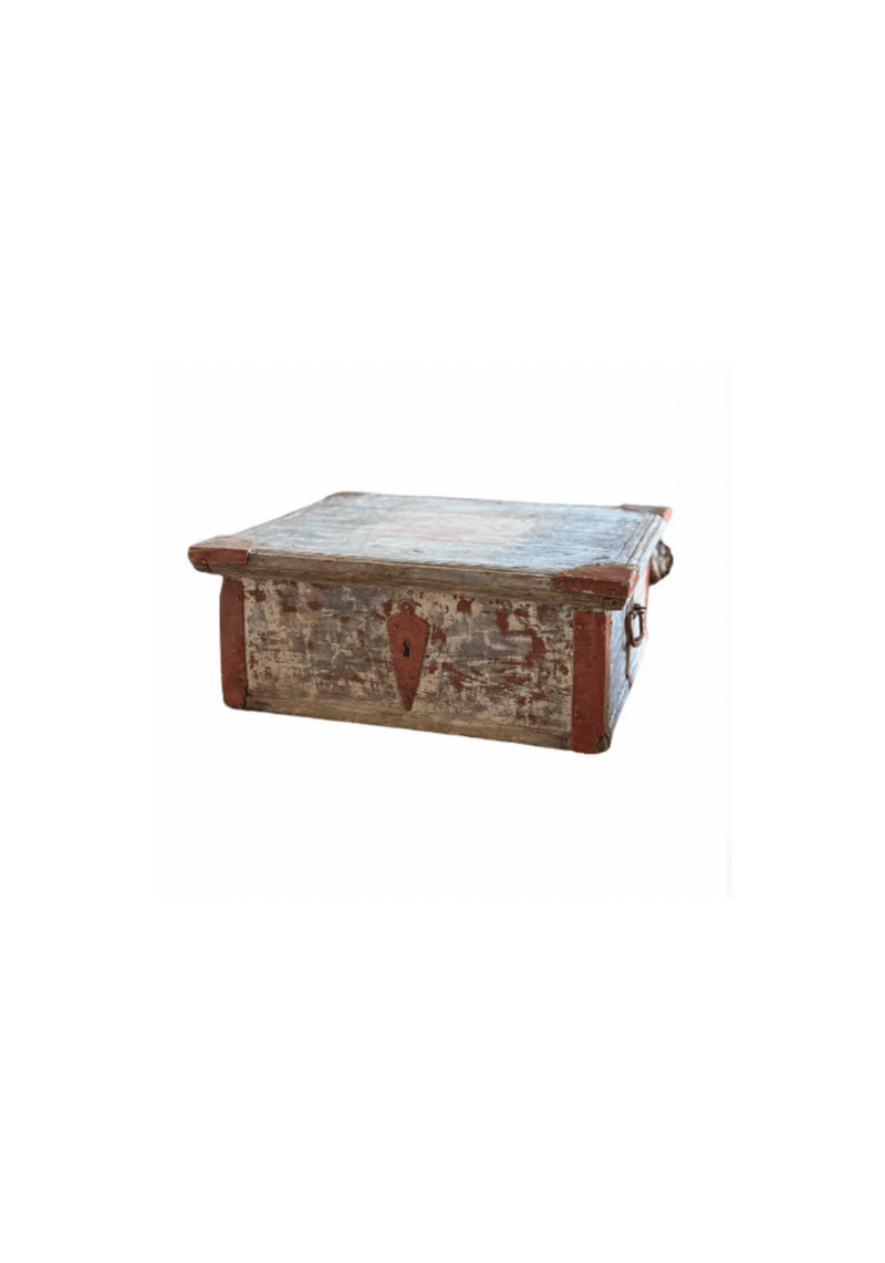 Antique Swedish Correspondence Box w/ Iron Repair