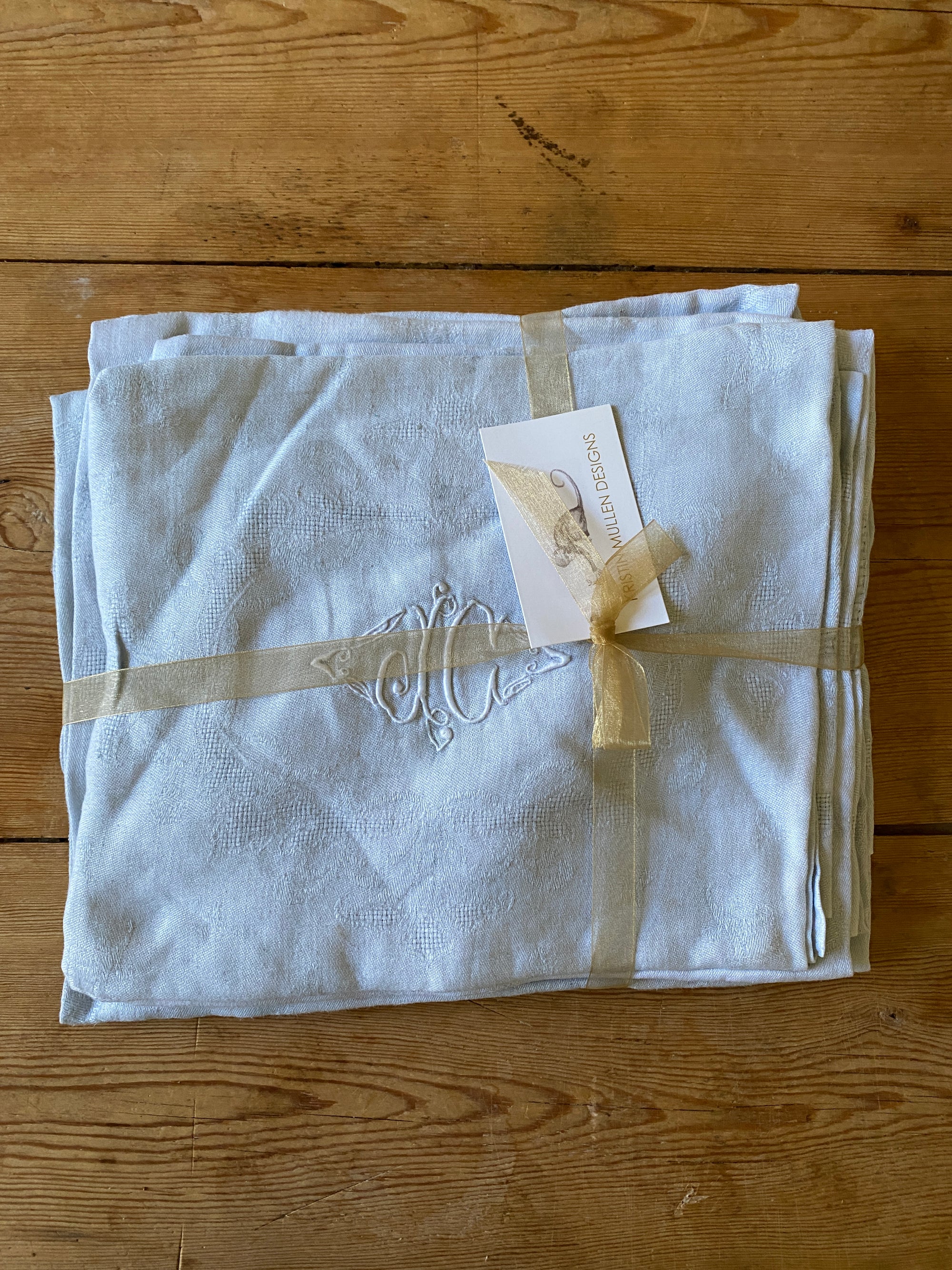 Vintage Hand-Dyed Monogrammed Napkin Set