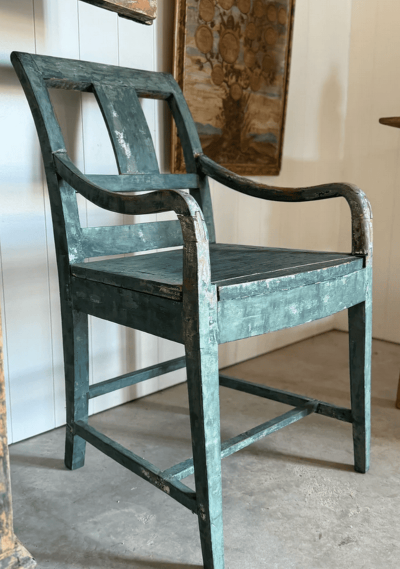 Blue Gustavian Chair, early 1800