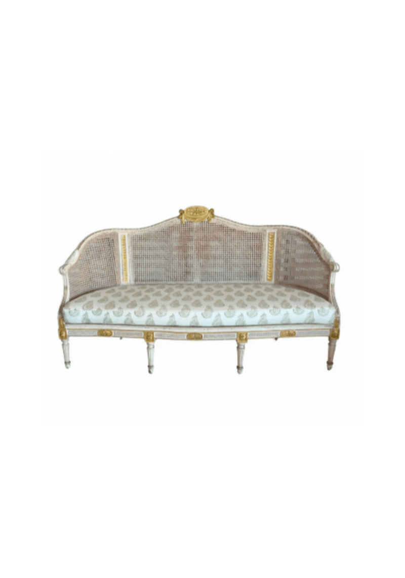 Circa 1850 Belgian Caned Bench