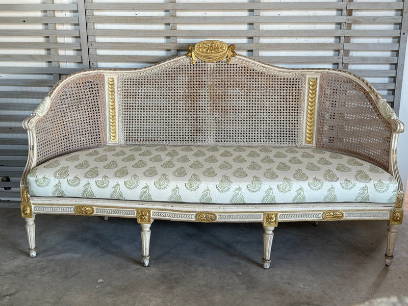 Circa 1850 Belgian Caned Bench