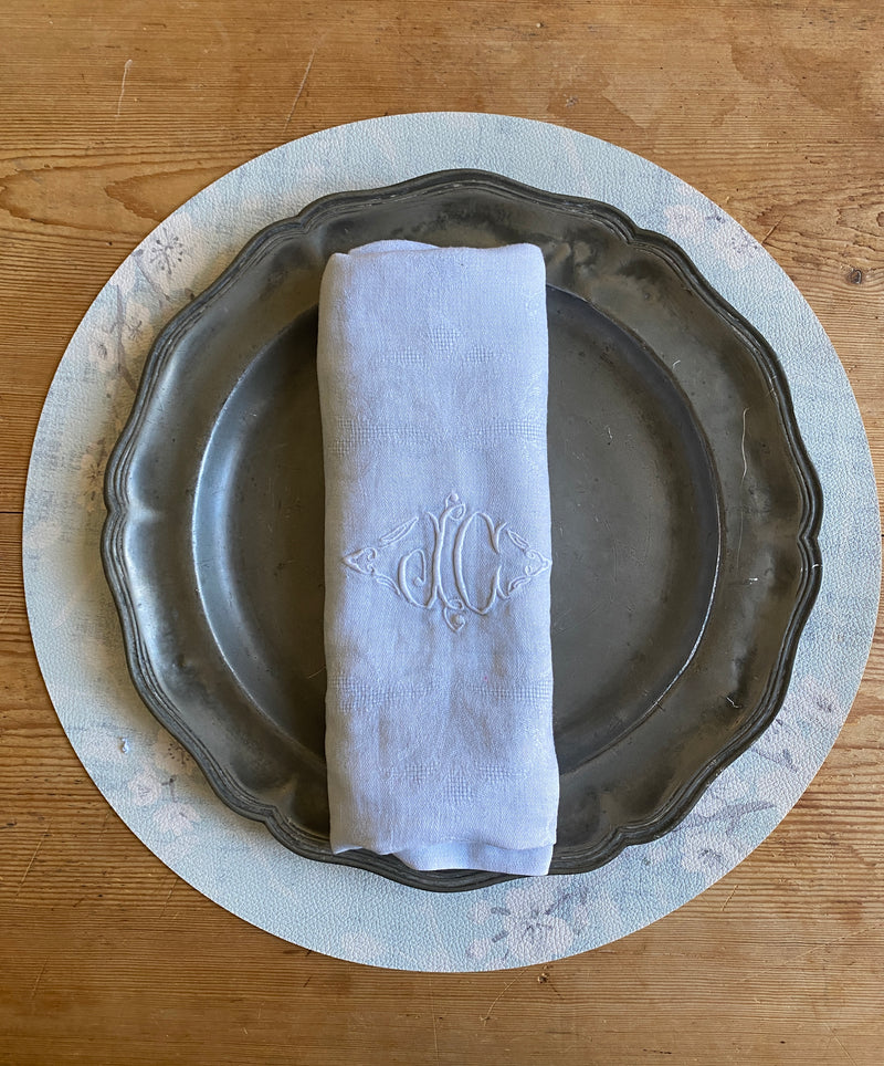 Vintage Hand-Dyed Monogrammed Napkin Set