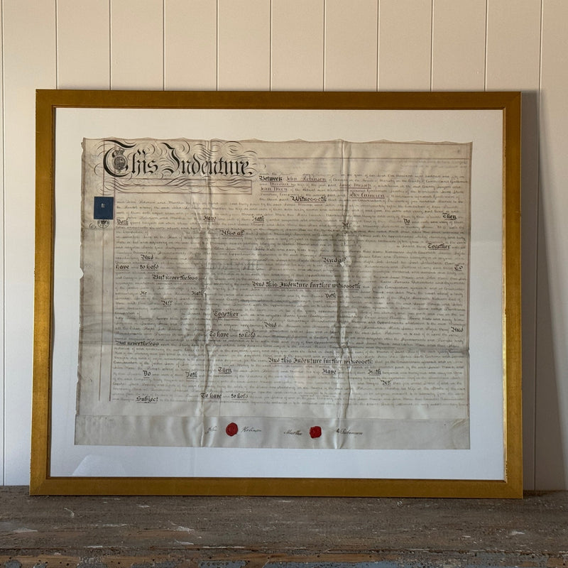 Framed Indenture Paper