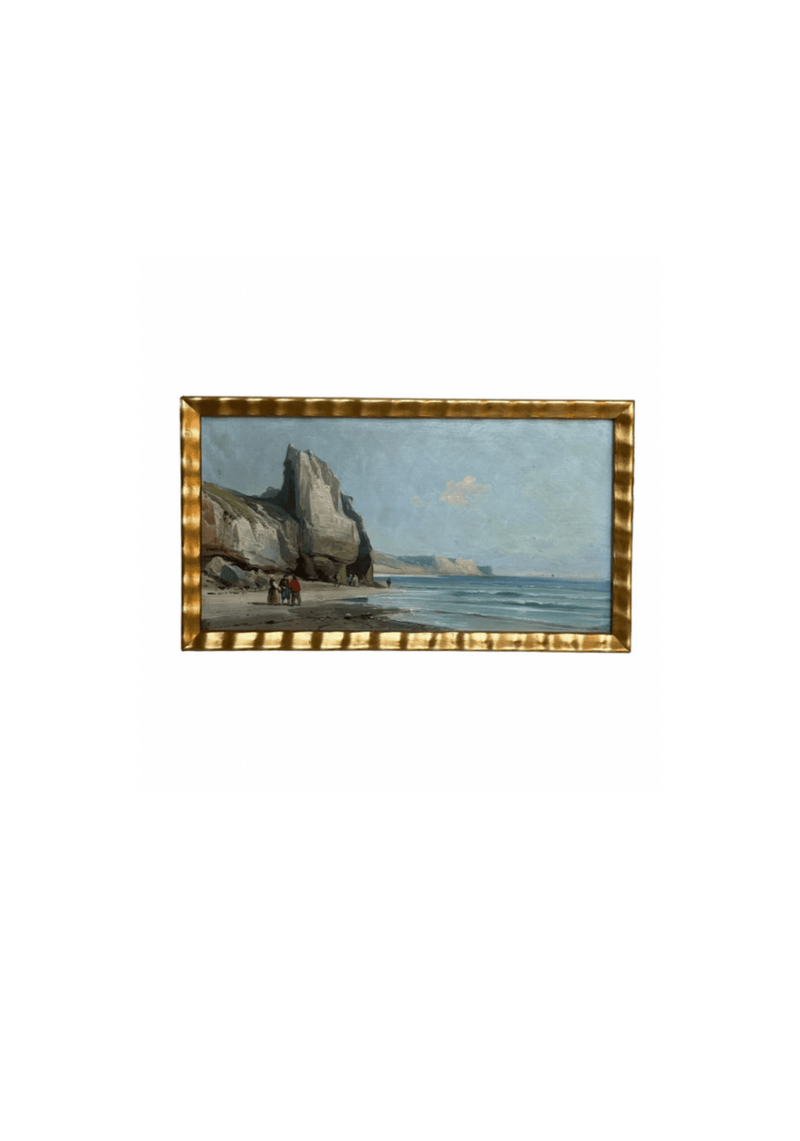French Beach Landscape,20th c Oil Painting