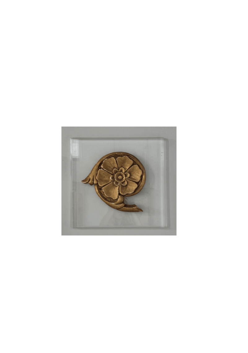 Gilt Flower Fragment on Acrylic Plaque