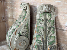 Pair of Antique Belgian Console Bases in Carved Wood