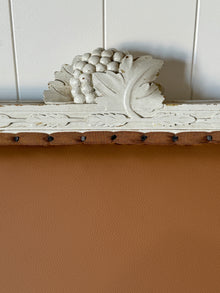 Antique Swedish Settee Updated in Tobacco Leather