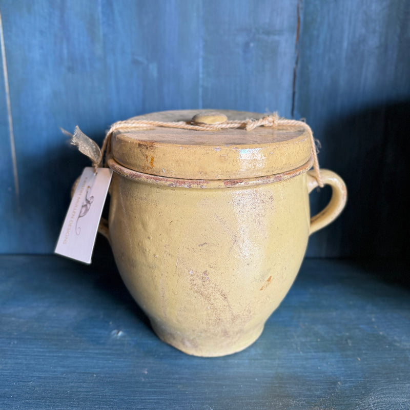 Antique Italian Confit Pot with Lid
