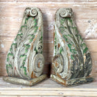 Pair of Antique Belgian Console Bases in Carved Wood