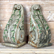 Pair of Antique Belgian Console Bases in Carved Wood