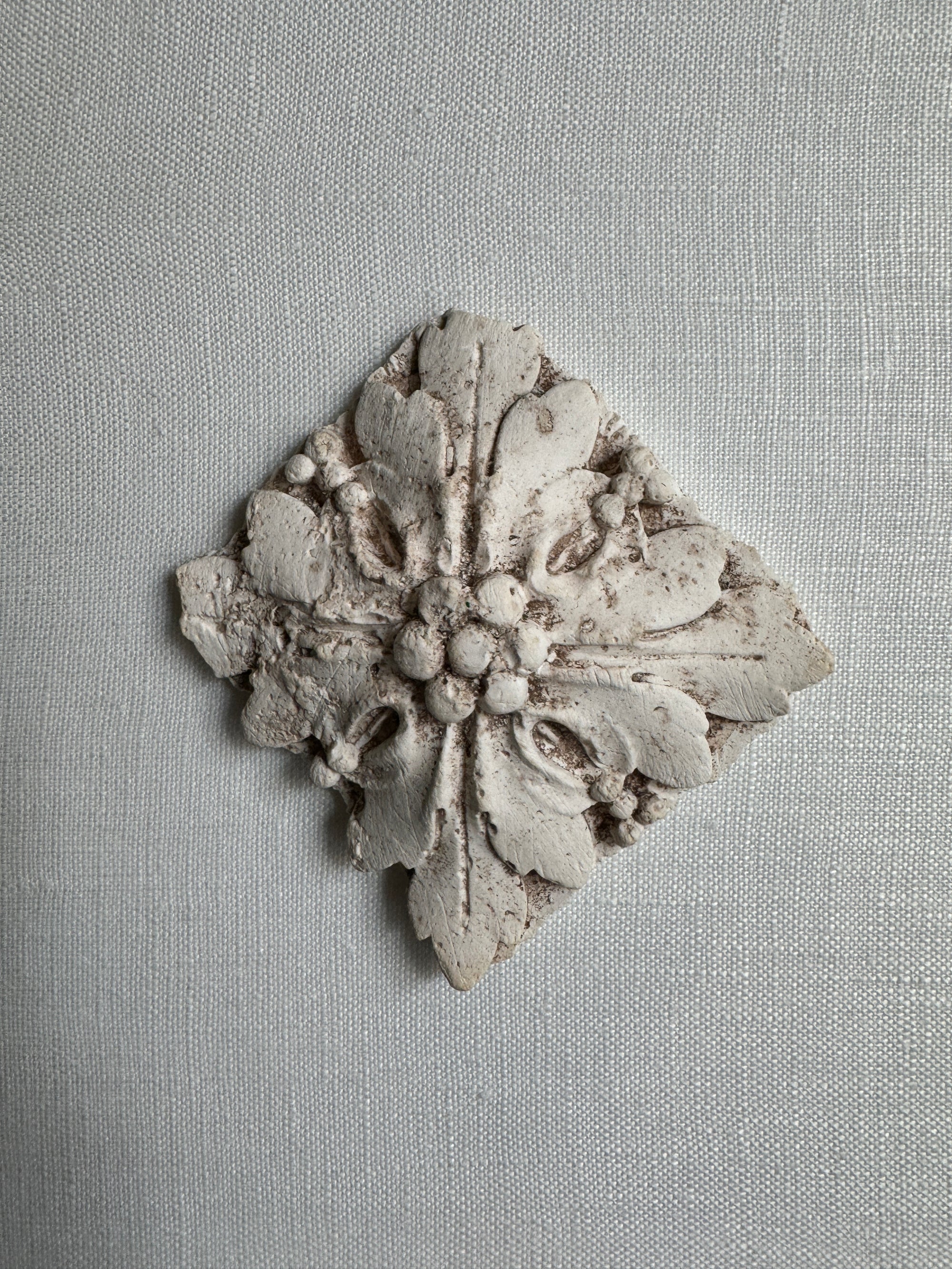 Plaster Fragment Mounted on Linen in Handmade Frames