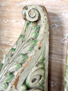 Pair of Antique Belgian Console Bases in Carved Wood