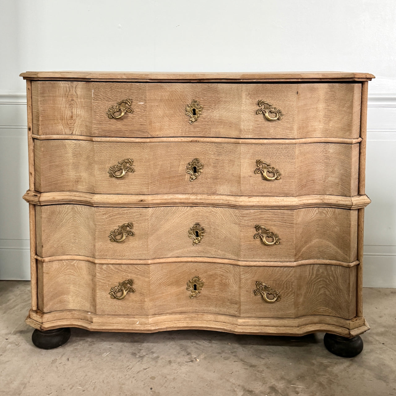 Circa 1800 -1850 Danish Bleached Oak Commode
