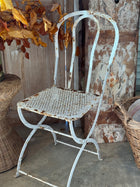 Pair of Napoleon III French Folding Garden Chairs with Aged Patina