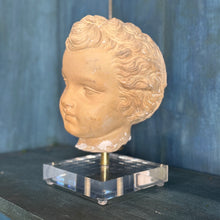 Antique French Terracotta Bust Fragment Mounted on Acrylic Base