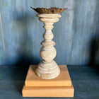 Antique Italian Cerulean Blue Candlestick