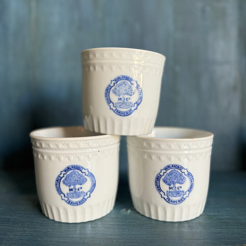 Vintage French Confiture Jar with Blue Insignia