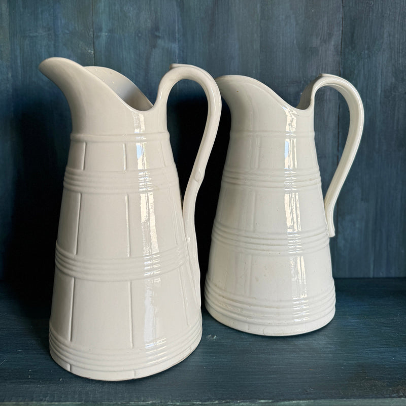 Tall Antique Belgian Ironstone Pitcher