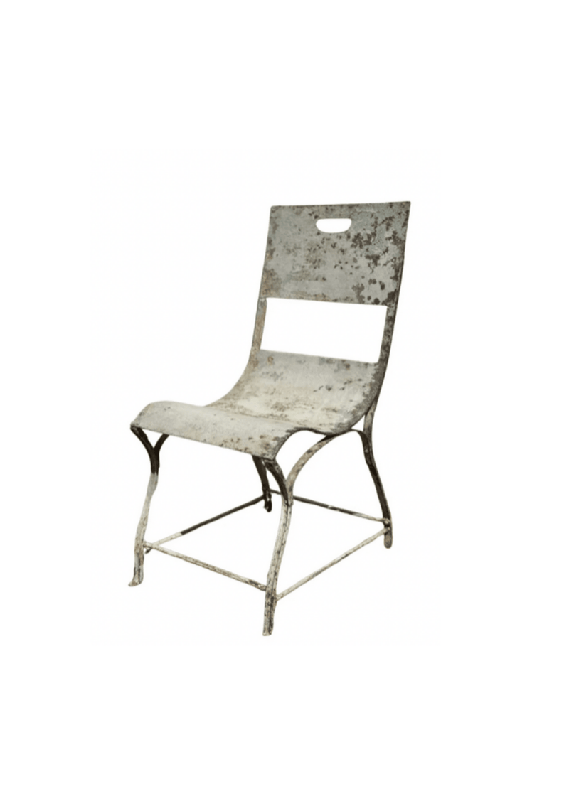 Pair of Antique French Metal Garden Chairs
