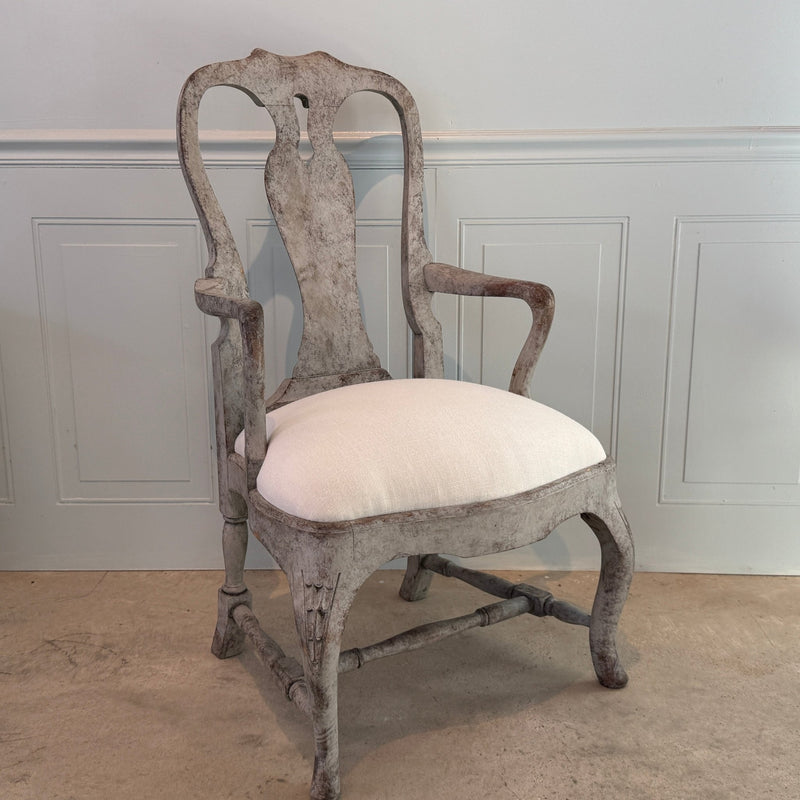 Pair of Swedish Rococo Arm Chairs circa 1900