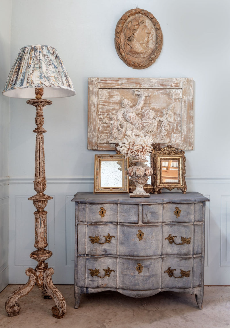 Stunning Blue Baroque Swedish 1880's Commode in Original Finish